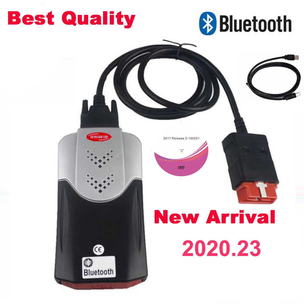 2021 obd сканер для delphi vd ds150e cdp 2020 23 bluetooth obd2 диагностический инструмент с реле + 8 шт.