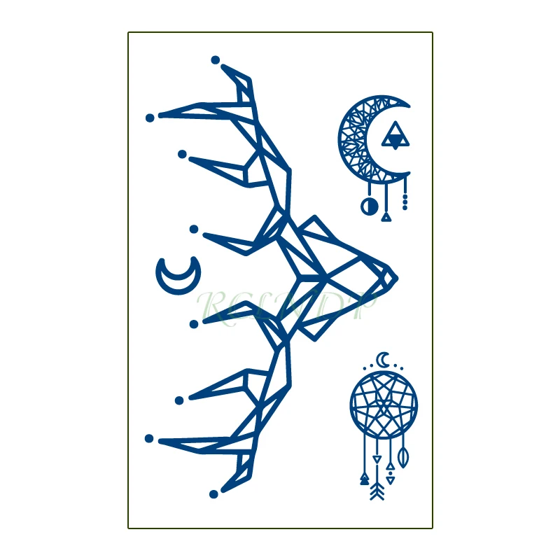 Waterproof Temporary Juice Tattoo Sticker Moon Star Geometric Lasting Tattoos Flash Tatoo Fake Tatto Art for Men Women | Красота и