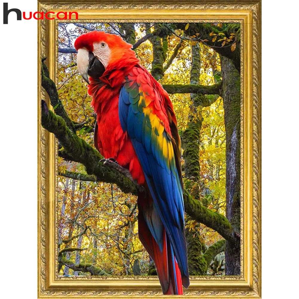 

Huacan Diy Diamond Painting Parrot Full Square/round Mosaic Embroidery Animal Tree Home Decor Diamond Art