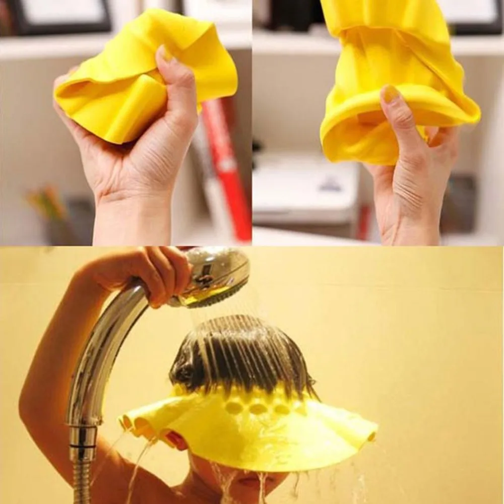 Регулируемая Детская кепка от шампуня безопасная шапочка для купания защитная