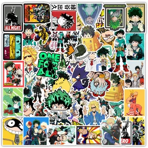 103050100pcs cartoon my hero academia anime stickers laptop phone izuku midoriya might boku no hero academia character decals free global shipping