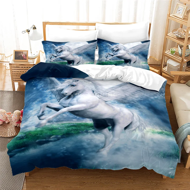 2/3 шт. Единорог Луны постельное белье близнец полный Queen Комплект постельного