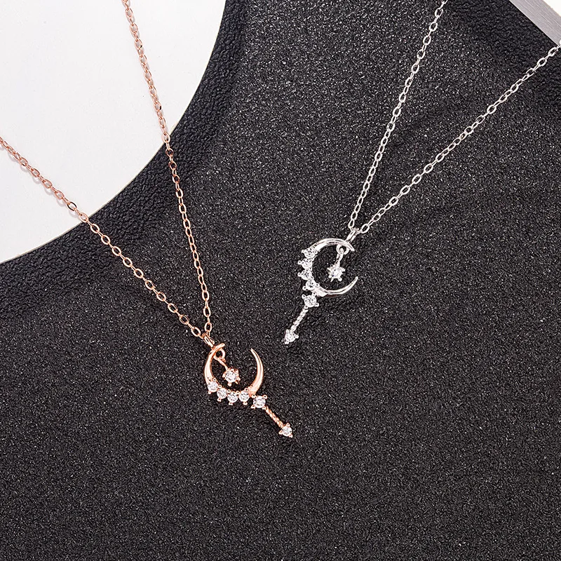 Весна 2020 s925 Стерлинговое серебро горный хрусталь луна волшебная палочка феи