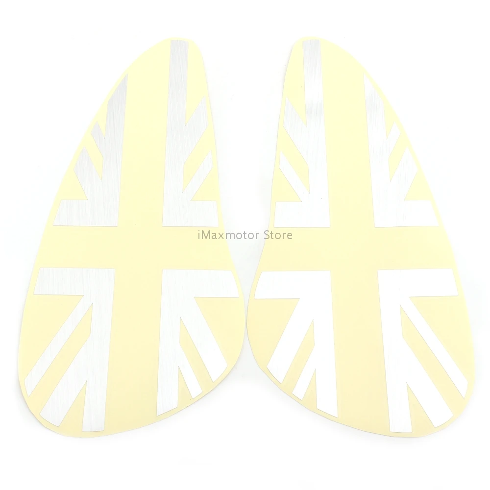

Motorcycle Retro Silver Gold Union Jack Fuel Gas Tank Knee Pad Sticker Side Decal For Triumph Bonneville Bobber T100 2017-2021