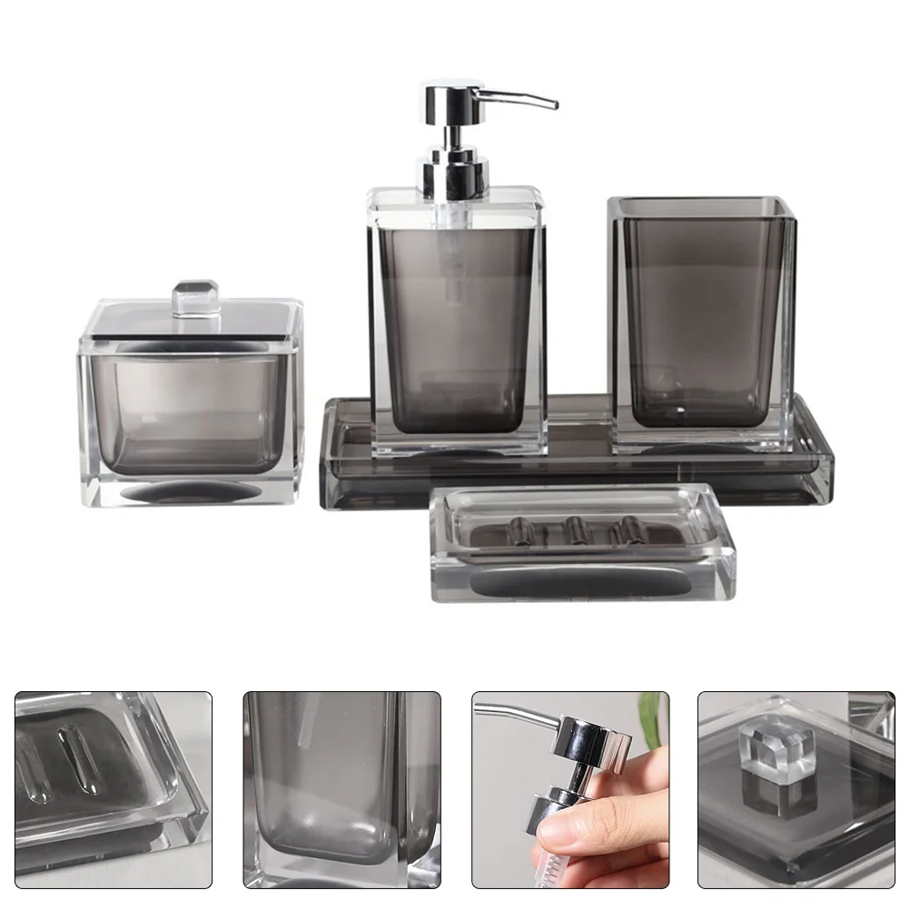 

1 Set of Toilet Lotion Bottle Cotton Can Mouthwash Cup Hotel Soap Tray