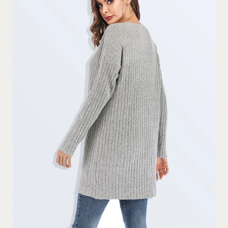 

Fashion Casual Sweater Woman Winter Knitting Cardigan Long Sleeve Knitted Solid Women Jacket H325