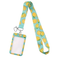 yl36 cute fruit lemon neck straps lanyard car keychain id card badge holder pass gym mobile phone key rings accessories