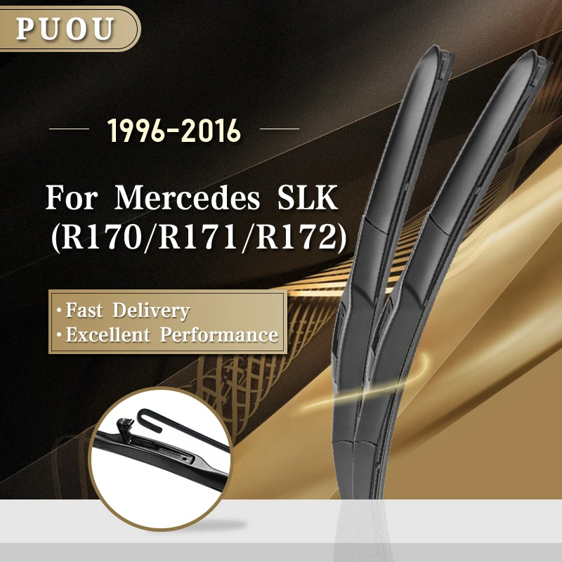 Щетки стеклоочистителя PUOU для Mercedes Benz SLK Class R170 R171 R172 с 1996 по 2016 200 250 300 350 55 AMG