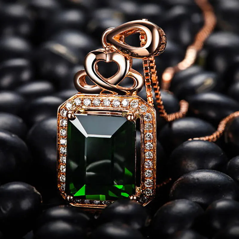 Bague Ringen, роскошное Изумрудное серебро 925, ювелирное изделие, элегантное ожерелье с драгоценным камнем для женщин, зеленый цвет, розовое золото, Подарок на годовщину
