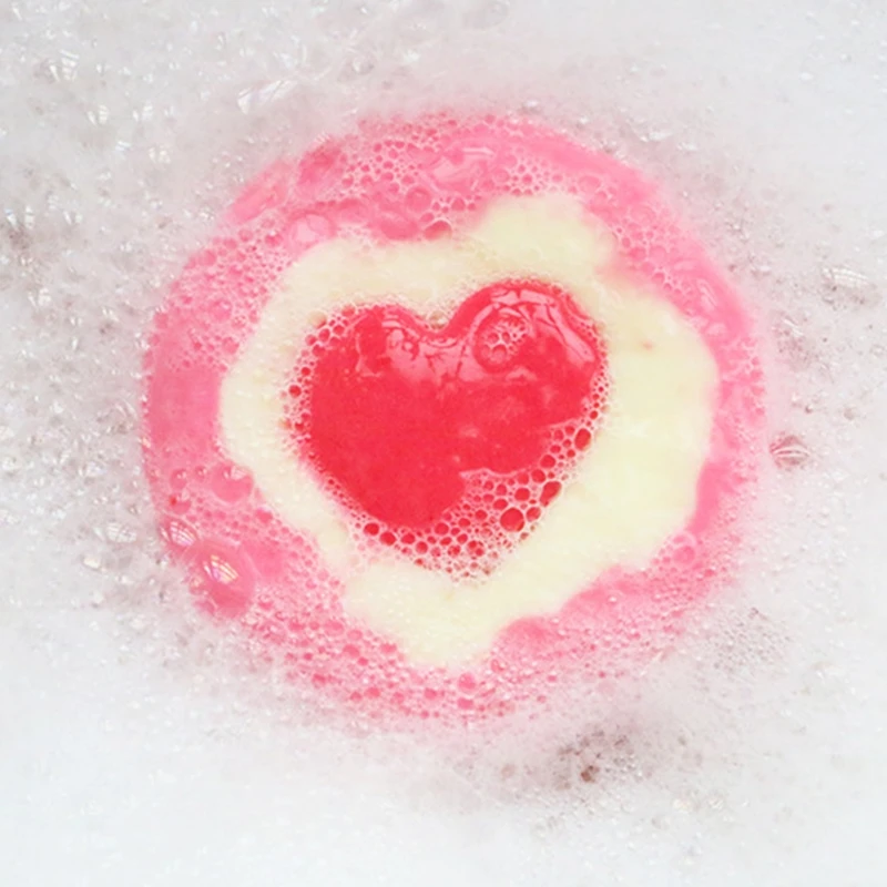 

Bubble Heart Bath Bomb Natural Fizzy for Women Releases Color,Scent, and Bubbles