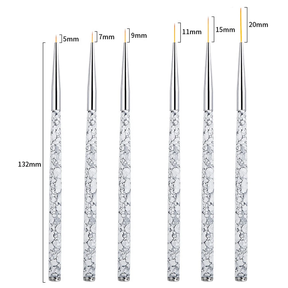 

3Pcs Rhinestone Handle Manicure Nail Art Tool UV Gel Brush Liner Painting Pen Acrylic Drawing Brush for Nails Gradient