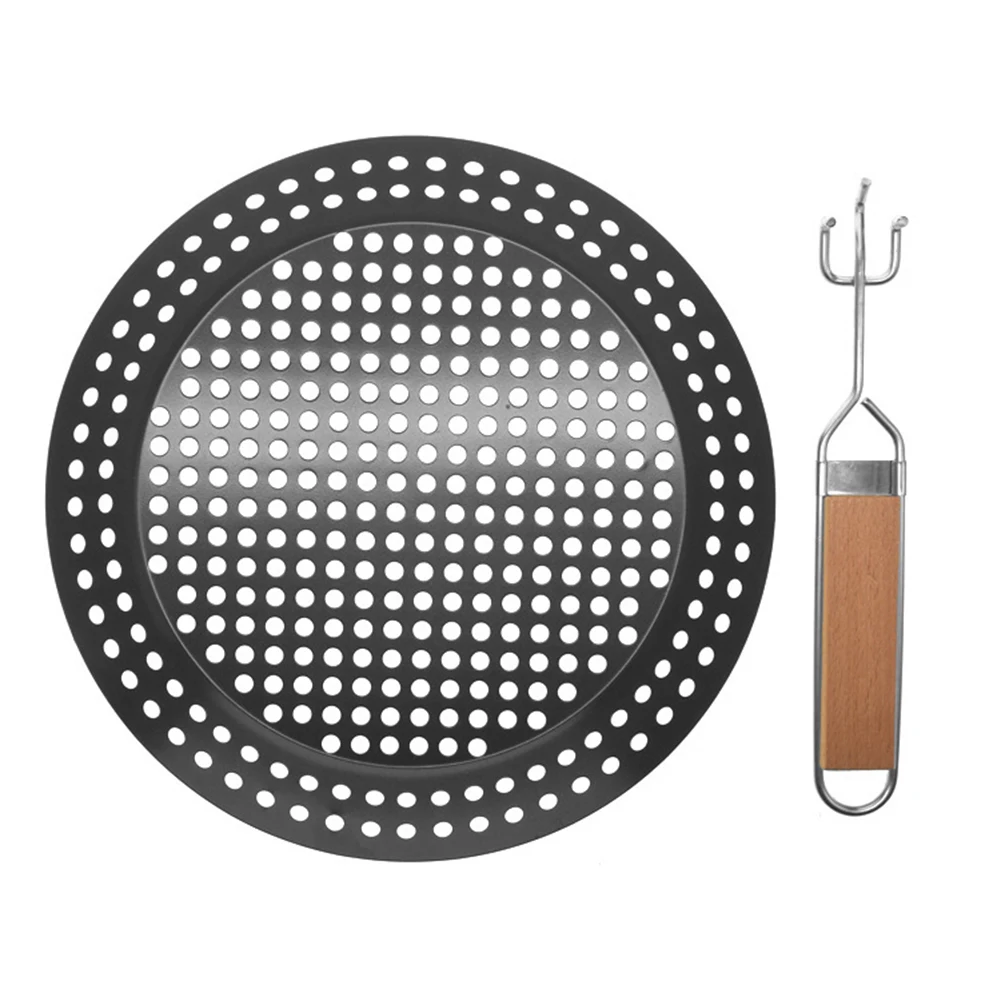 Draining Tray Round Oil Hole Pan Detachable Handle Cooling Dish Cooking Plate suitable for BBQ chicken wing | Дом и сад