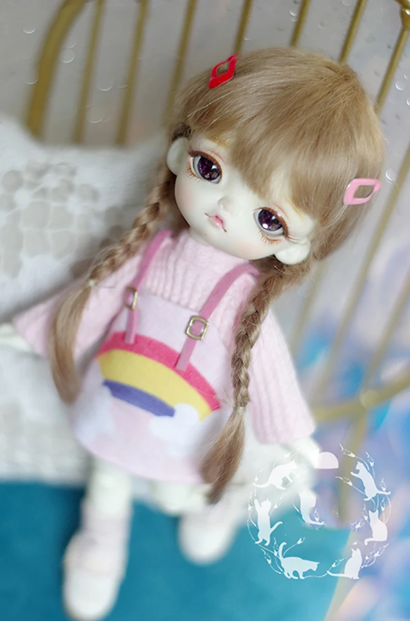 Bybrana BJD кукла с парик 1/3 1/4 1/6 1/8 1/12 из мохера Рождество красный цвет редиски, огромные косички из волос