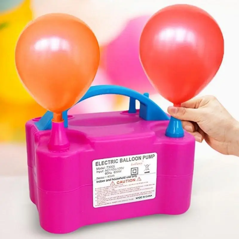 Balloon Air Pump 110V/220V Electric High Power Two Nozzle Air Blower Balloon Inflator Pump Fast Portable Inflatable Tool EU HWC