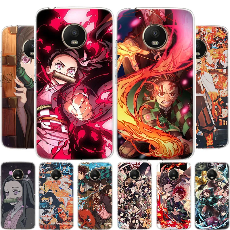 

Anime Kimetsu No Yaiba Demon Slayer Phone Case For Motoralo Moto G9 G8 G7 G6 G5 E6 E5 E4 Plus Power Play One Macro Action Cover