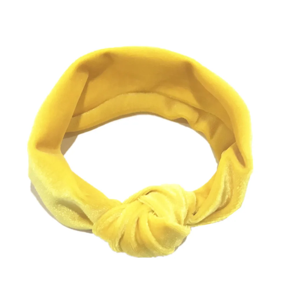 Для новорожденных ободки для девочек тюрбан сплошной повязка волос с узлом Pleuche