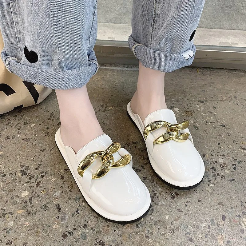 

Female Shoes Slippers Women Summer Slides Fashion Loafers Platform Cover Toe Low 2021 Luxury Flat Basic PU Rubber Shoes Woman 20