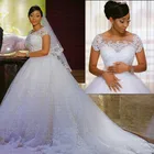 Винтажное кружевное свадебное платье с аппликацией в африканском стиле, Дешевое платье с коротким рукавом, свадебное платье, платья невесты