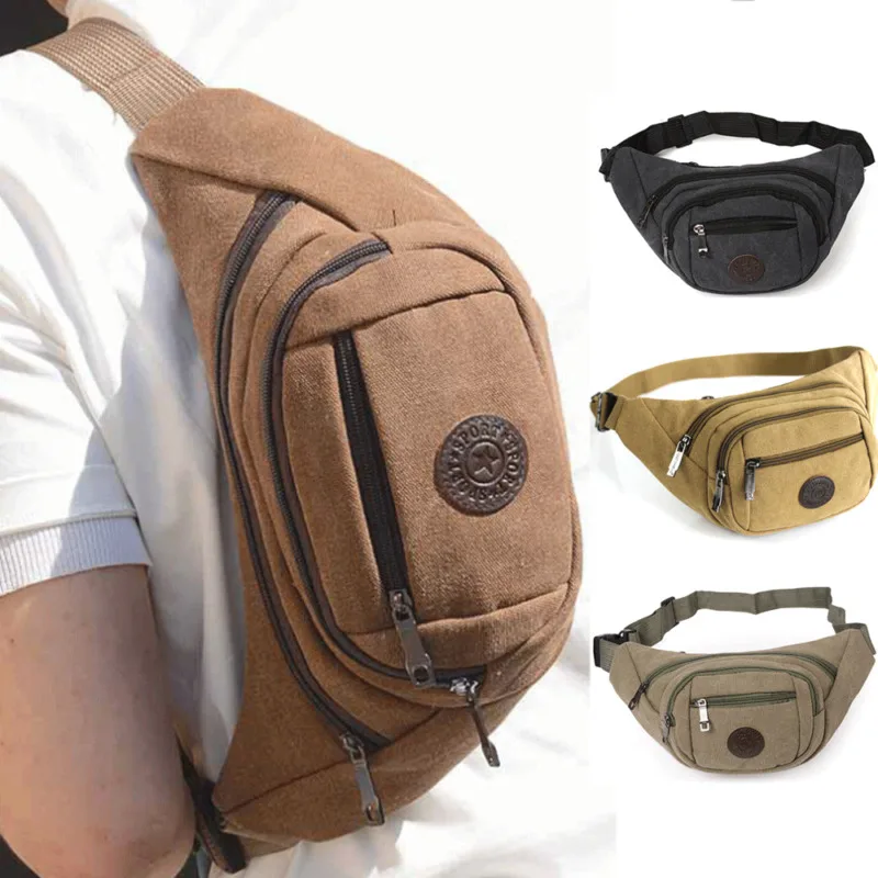 Мужская холщовая барсетка сумка мессенджер поясная дорожная сумка|Поясные