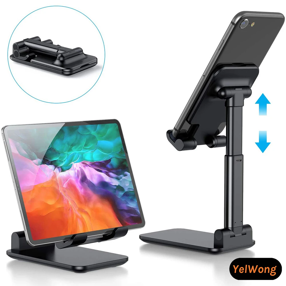 yelwong portable phone holder foldable tablet holder ipad stand desktop bracket adjust stand for iphone xiaomi huawei samsung free global shipping
