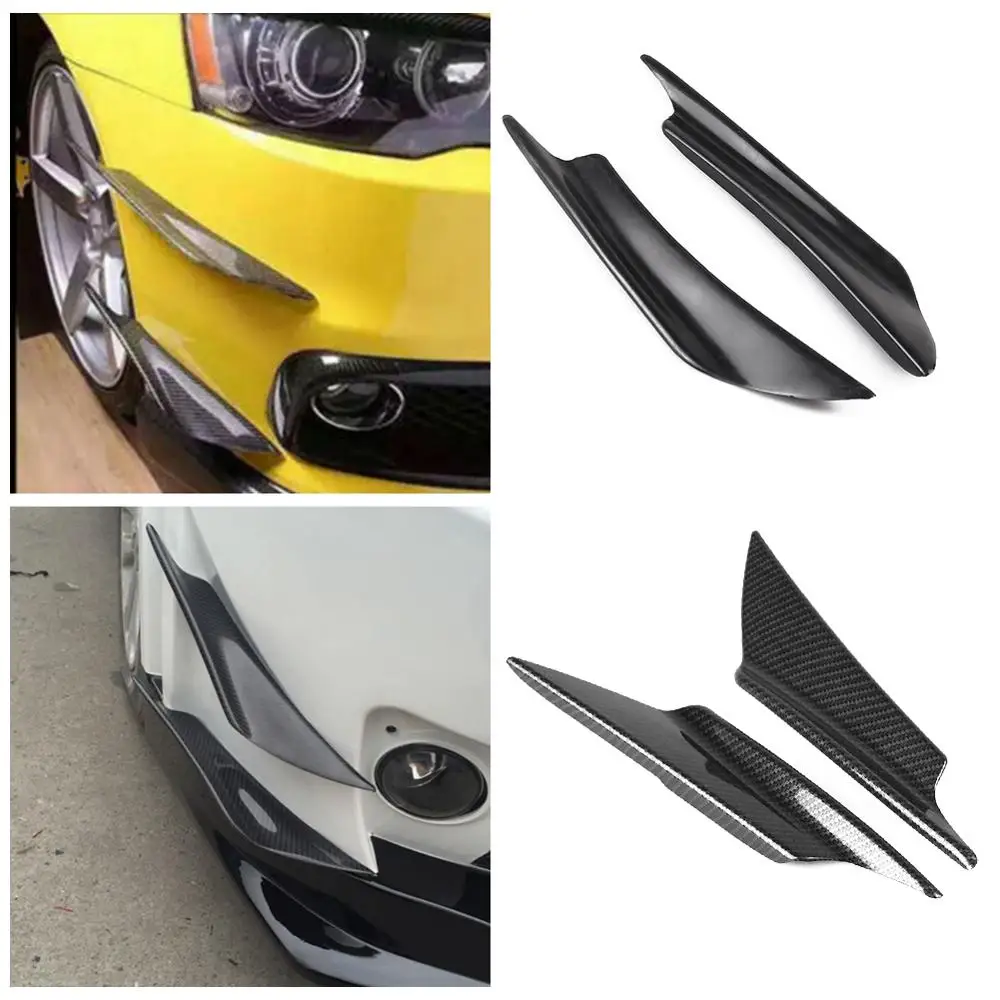 

4 Pcs/Set Black&Carbon Fiber Style Plastic Car Front Bumper Car Body Modification Decoration Surrounded