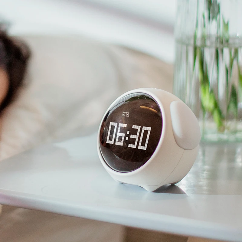

HBK Pixel Alarm Clock Multifunctional Student Bedside Night Light Clock Electronic Snooze Children Alarm Clock