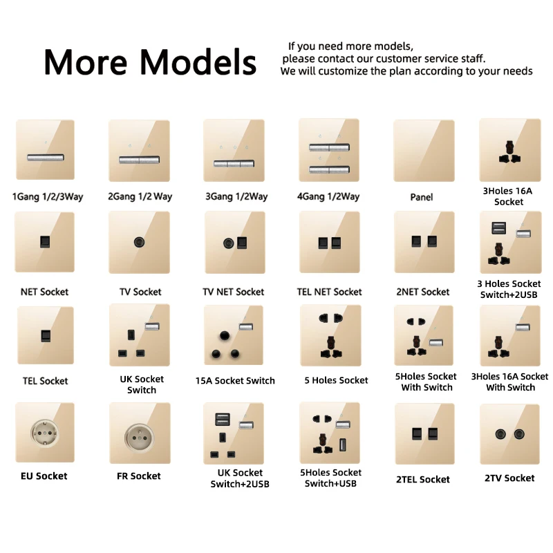 

Avoir Wall Socket Network Phone Lnterface Flame Retardant Gold Glass Panel CAT5 RJ45 Internet Outlet Dual Socket 86mm*86mm