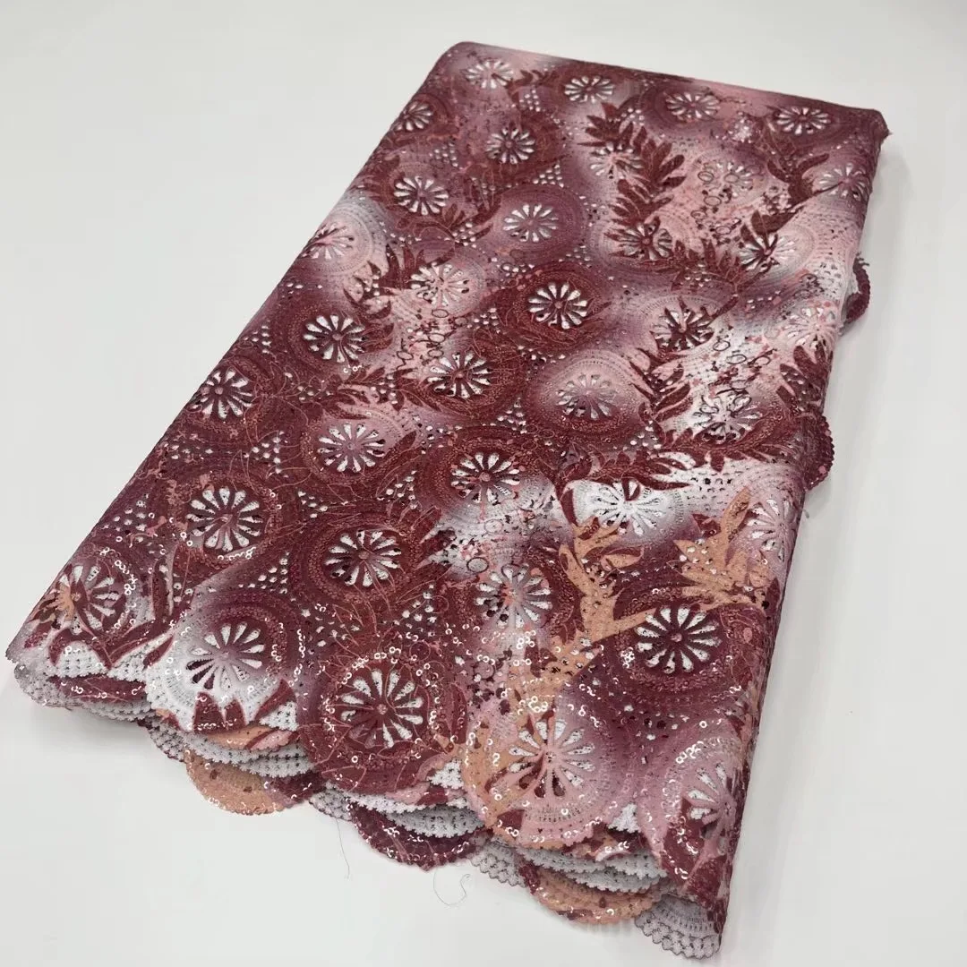 

New Latest French Embroidered cord Lace Africa Sequins Mesh Lace Fabric Lace FabricSewing For Party Wedding Dress Top Quality