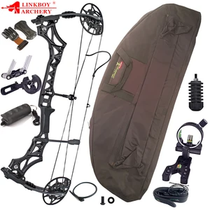 Linkboy стрельба из лука из чистого карбона стрелы и блочный лук 30-70 фунтов набор блочного Лука для охоты стрельбы