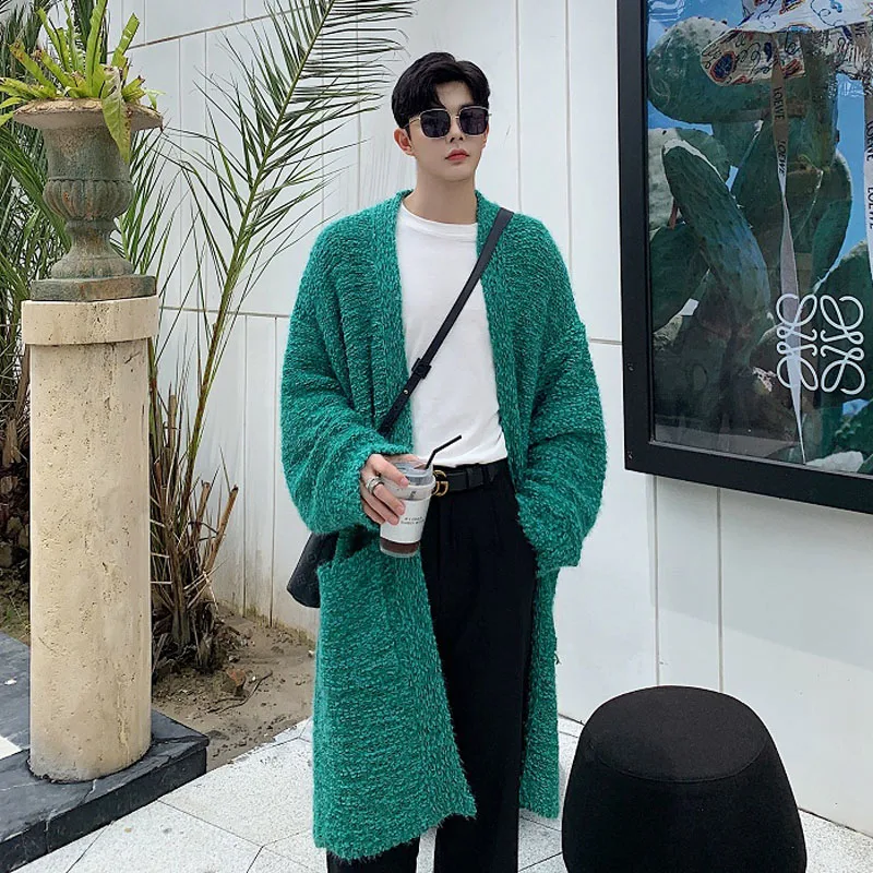 Мужской женский осенне-зимний вязаный свитер кардиган пальто Мужская Уличная