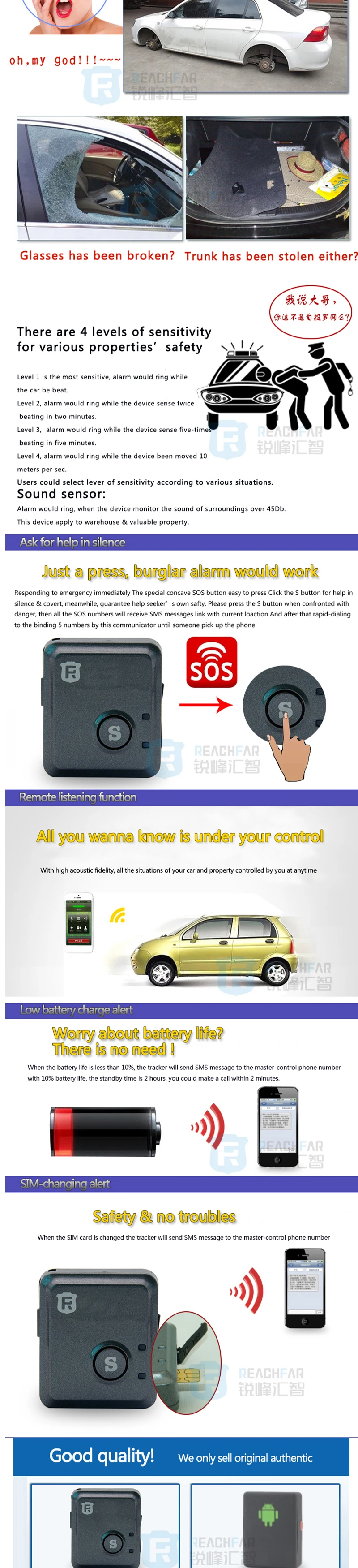 Супер Мини RF-V8S gps персональные Домашние животные Мотоциклы трекер GPRS отслеживание через сайт GSM система и SOS коммуникатор без розничной коробки
