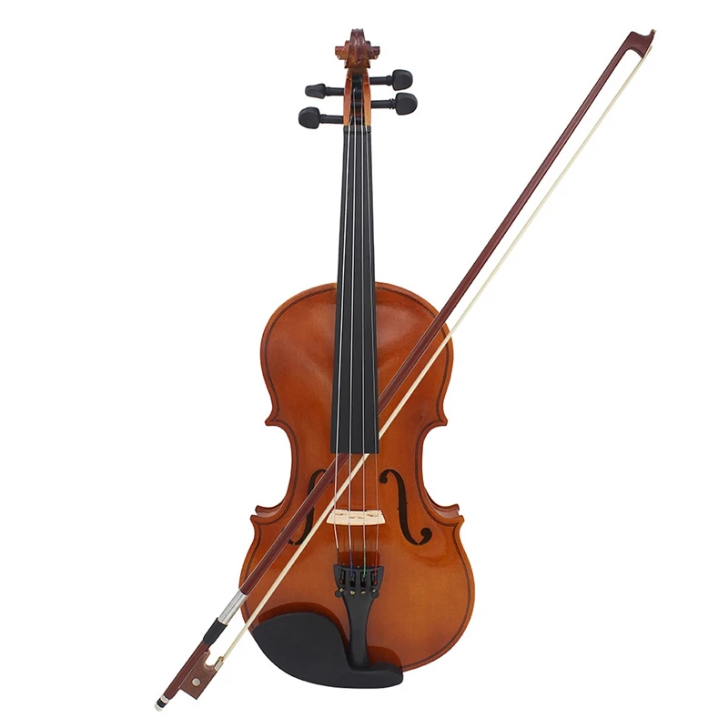 Violin Natural Acoustic Solid Wood Spruce Flame Maple Veneer Fiddle with Case Rosin Bow Strings Shoulder Rest | Спорт и развлечения