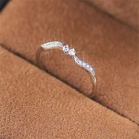 modyle 2018 new style silver color ring for women with cubic zircon stone vintage leaf shape rings
