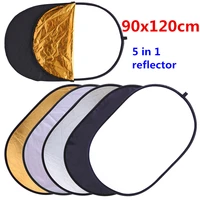 five in one 90120cm photography lighting reflector oval portable folding soft light plate photo cd photography accessories