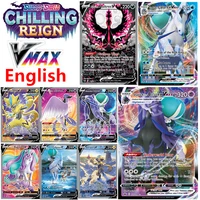 pokemon new english card 50 pcs vmax zapdos tcg sword shield chilling reign calyrex vmax dynamax cards game collectible toys