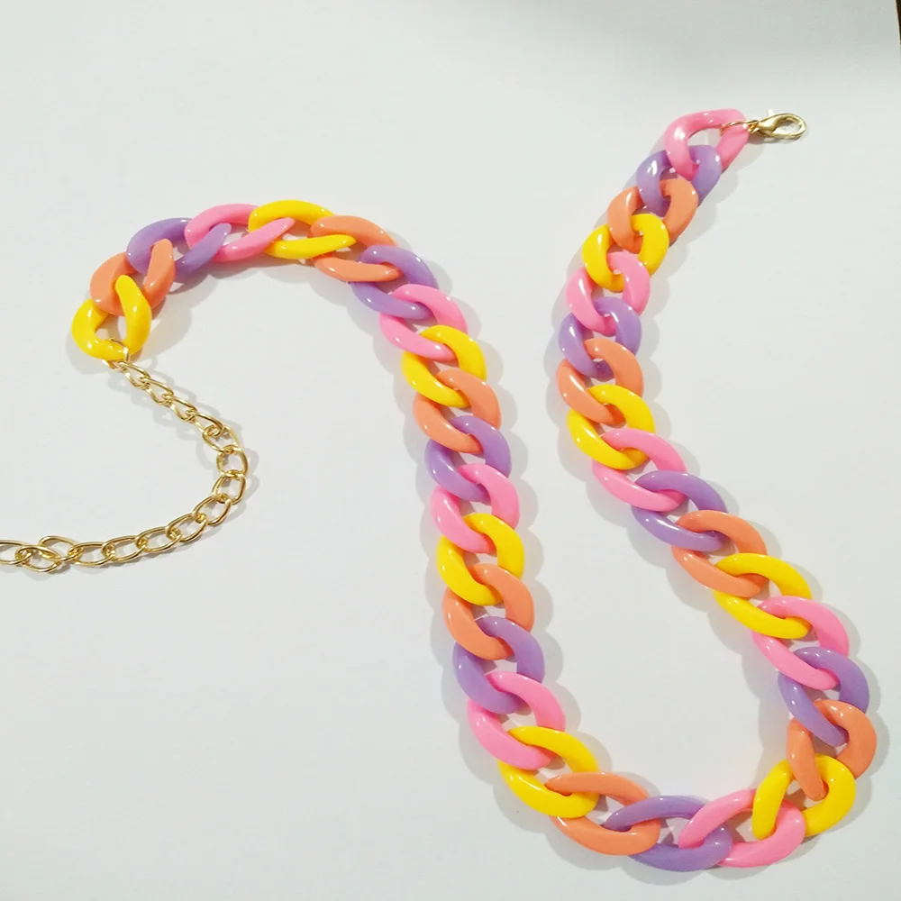 Дизайнерское Оригинальное акриловое модное ожерелье для мужчин и женщин простое