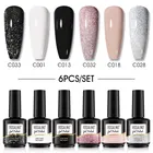 Набор гель-лаков для ногтей ROSALIND, 6 шт.компл., 15 мл, гибридные полуперманентные УФ светодиодный базовые и верхние покрытия для маникюрный гель для ногтей