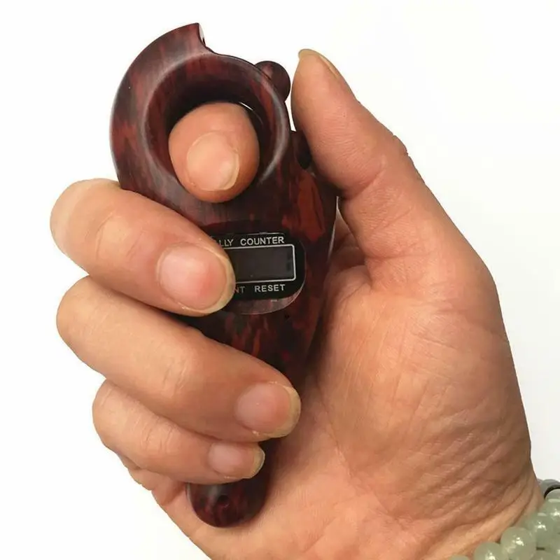 

Digital Counter Buddha Beads Relaxation Decompression Toy Durable Wood Handheld Digital Display Counter for Buddhist Finger Game