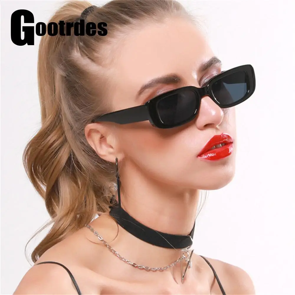 

Summer Fashion Retro Sunglasses Small Rectangle Frame UV Protection Sun Glasses for Women Trendy Punk Street Eyewear Accessories