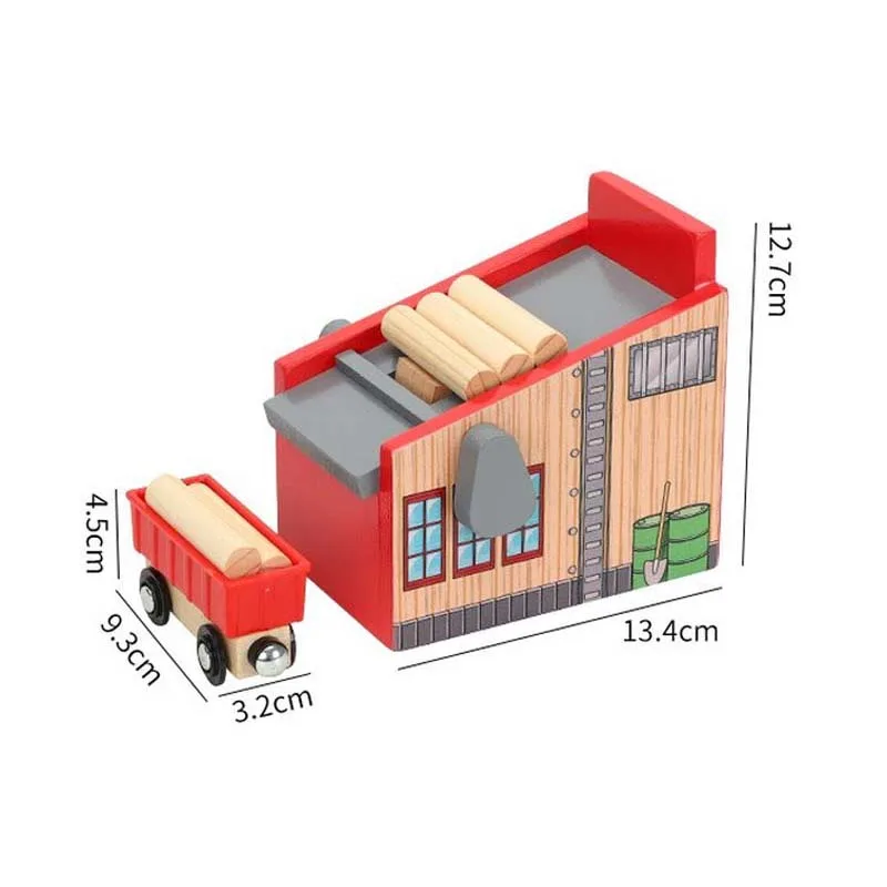 Деревянный трек для поезда набор игрушек леса аксессуары сцены деревянный