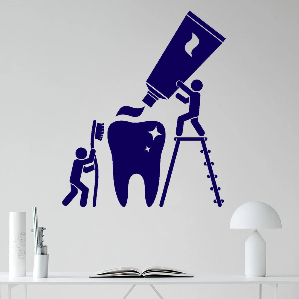 Health Teeth Cleaning Vinyl Wall Decal Dentist Bathroom Dental Decor Wall Stickers for Dental clinic Decoration Wallpaper Z665