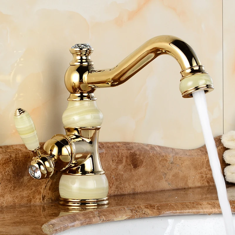 Смеситель для раковины латунь Torneira Cozinha Jade корпус с Мрамор бассейна кран одной