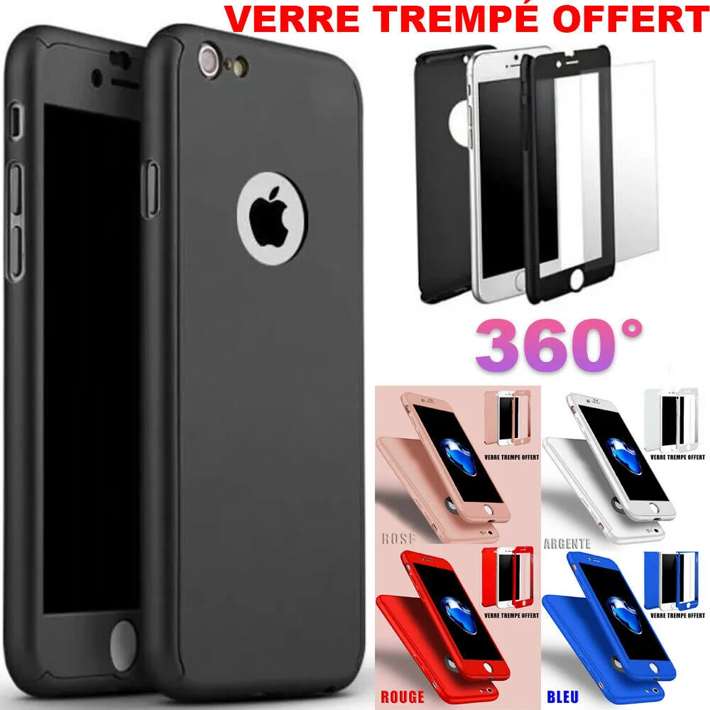 

COQUE ETUI TOTAL 360 FOR IPHONE 6 7 8 5 XR XS MAX 11 12 PRO VITRE VERRE TREMPE