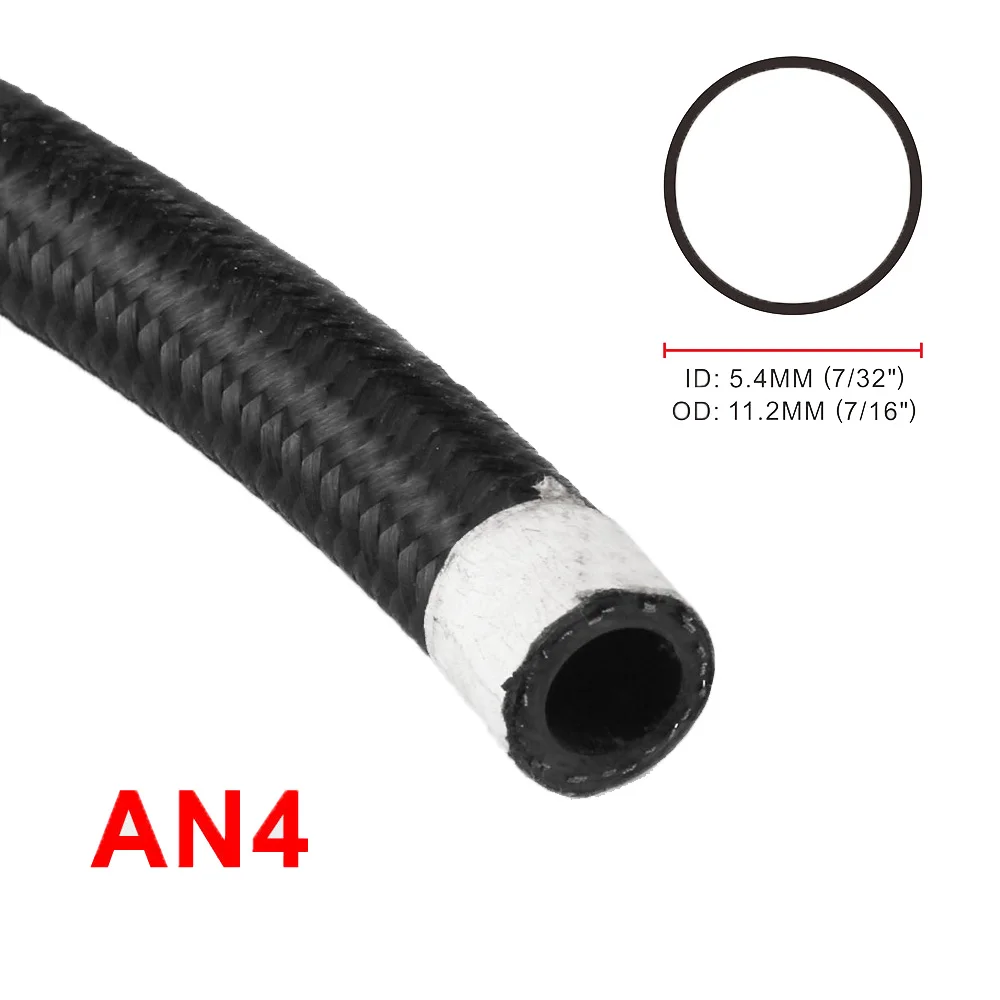 AN4 нейлоновый Плетеный Топливный шланг 1 м 500PSI резиновая рассчитанная на высокое