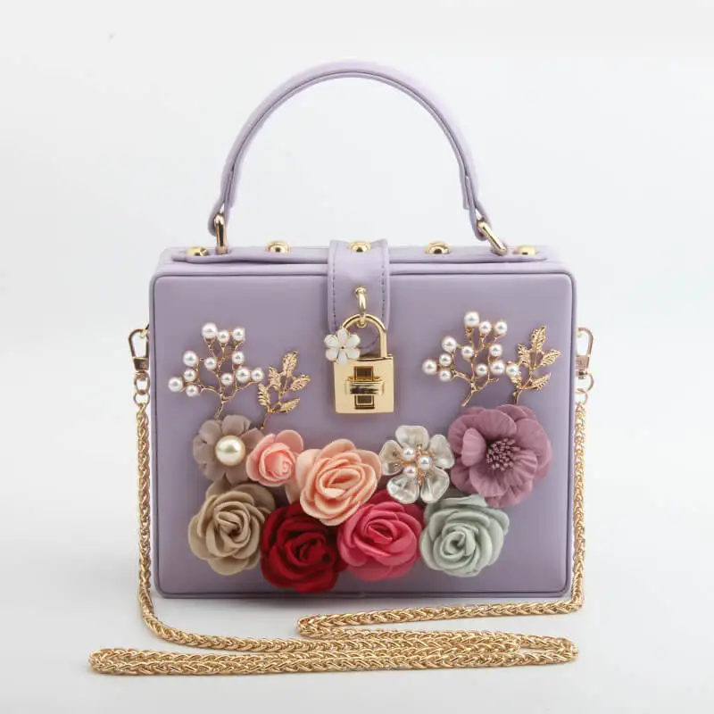 Женская сумка через плечо с цветочным принтом и бусинами | Багаж сумки