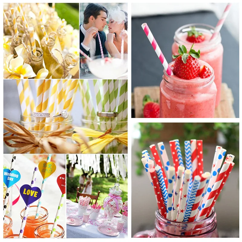 25 шт. бумажные соломинки для напитков золотые полосатые с фламинго питья Детские