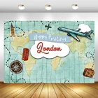 Mocsicka, голубая карта мира, Фотофон с изображением летательного аппарата, лондонских приключений и башни с часами