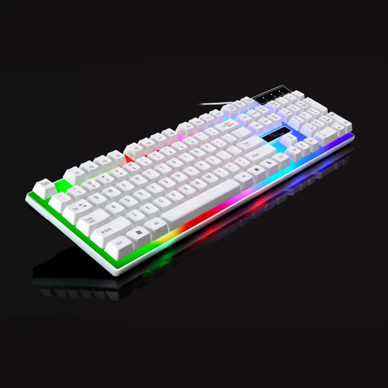 Механическая игровая клавиатура RGB с радужной подсветкой USB Проводная для ПК