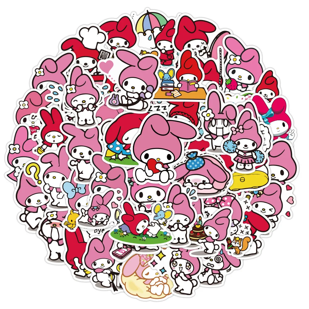 

50PCS Cartoon Anime Kuromi Kids Toy Graffiti Sticker Waterproof Suitcase Computer Skateboard Anime Kawaii Gift DECO Stickers