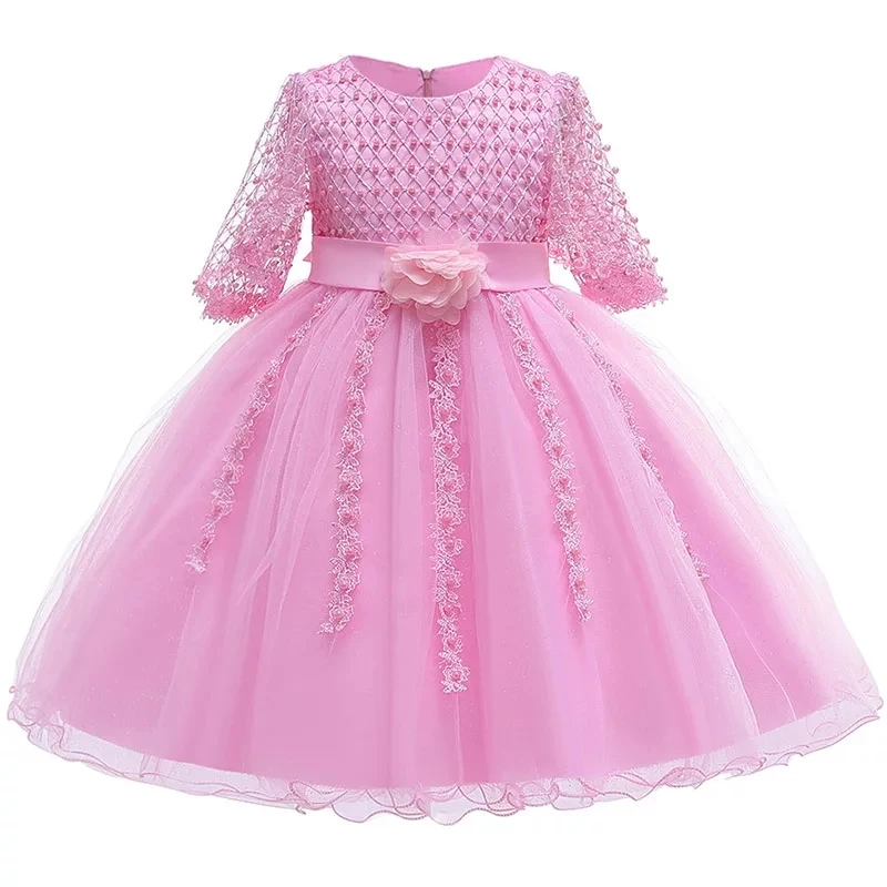 Baby Girl Tutu Dress for Wedding Party Embroidery Beaded Gold lace Flowers Princess Christmas winter children Ball Gown Dresses | Детская